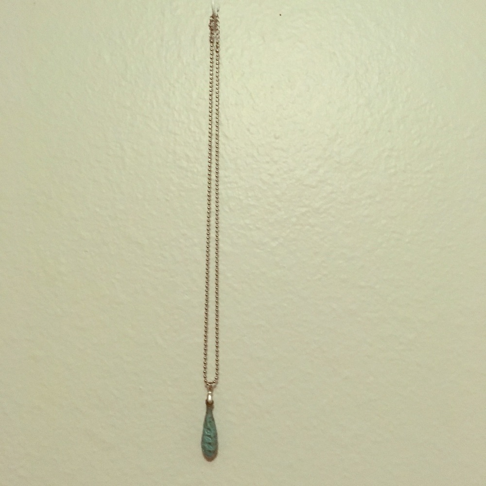 Long Teardrop drop necklace handmade